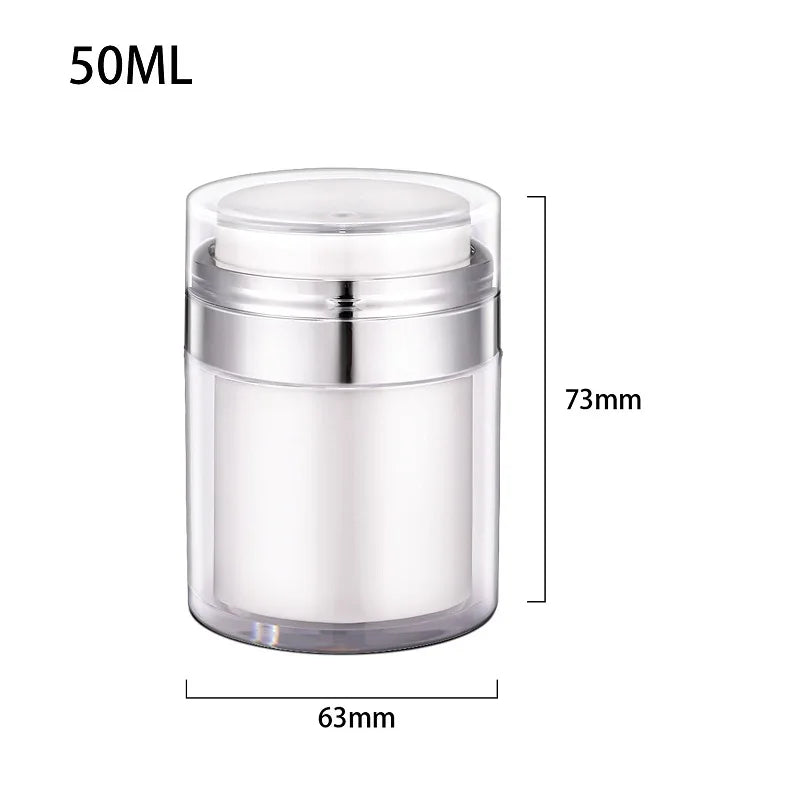 15/30/50g Empty Airless Pump Jar — Refillable Acrylic Vacuum Bottle for Makeup, Lotion & Cosmetics