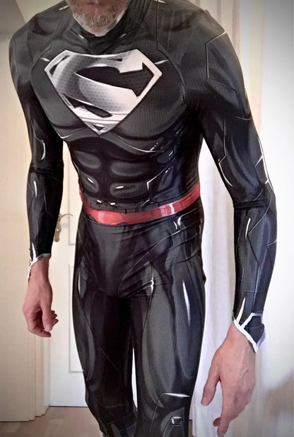 Adults The Man of Steel Cosplay Costume – Superhero Zentai Bodysuit Jumpsuit for Halloween and Party