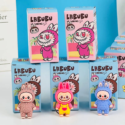 24PCS Labubu Blind Box PVC Figures – Kawaii Cartoon Keychain Dolls & Mystery Box Bag Decorations