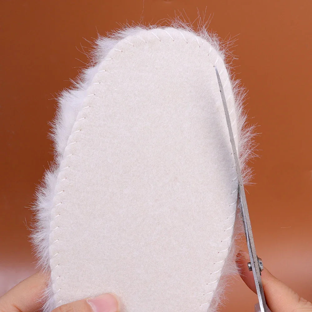 Unisex Sheepskin Wool Insoles — Natural Fur Winter Shoe Pads for Men, Women & Children