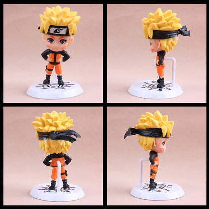 6pcs Naruto Mini Figures Set – Sasuke, Gaara, Uchiha Madara 7-8cm Anime Collectible Figurines with Base