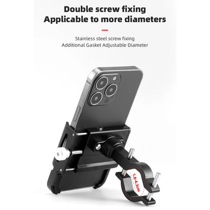 360° Rotatable Aluminum Alloy Bicycle & Motorcycle Phone Holder – MTB Bike GPS Handlebar Mount Stand