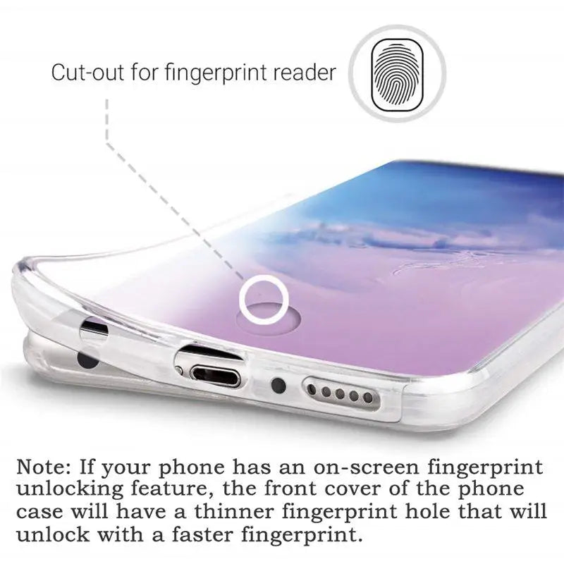 Samsung Clear Hybrid Phone Case - 360 Full-Body Hard PC Protective Cover