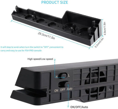 PS4 Pro & Slim Cooling Fan Stand – Game Console Cooler Base Support Holder Accessory for PlayStation 4 System