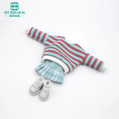 Blythe Doll Accessories Set – Fashion Sweatshirt, Shoe Covers & Sneakers for Blythe & Azone Dolls, Christmas Gift