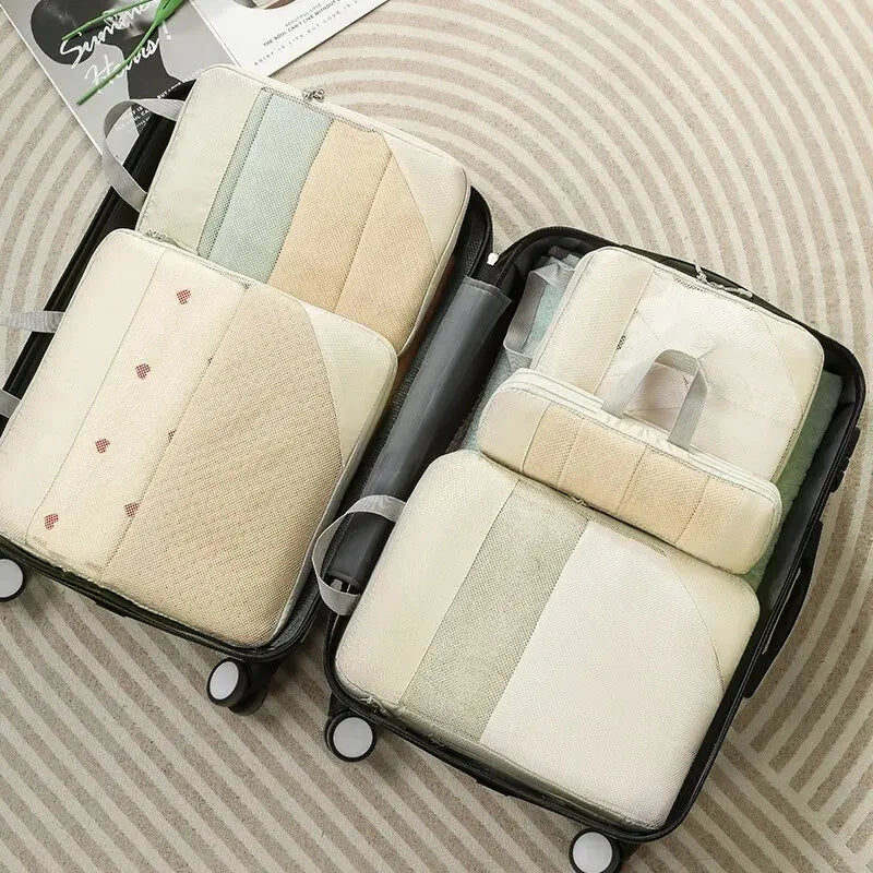 Travel Storage Bag Set – Compressible Waterproof Packing Cubes & Foldable Luggage Organizer for Carry-On