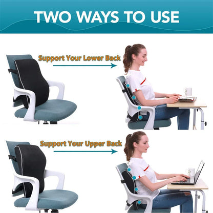 Memory Foam Lumbar Support Pillow – Relieve Back Pain with Soft, Comfortable Waist Cushion for Office, Home & Car