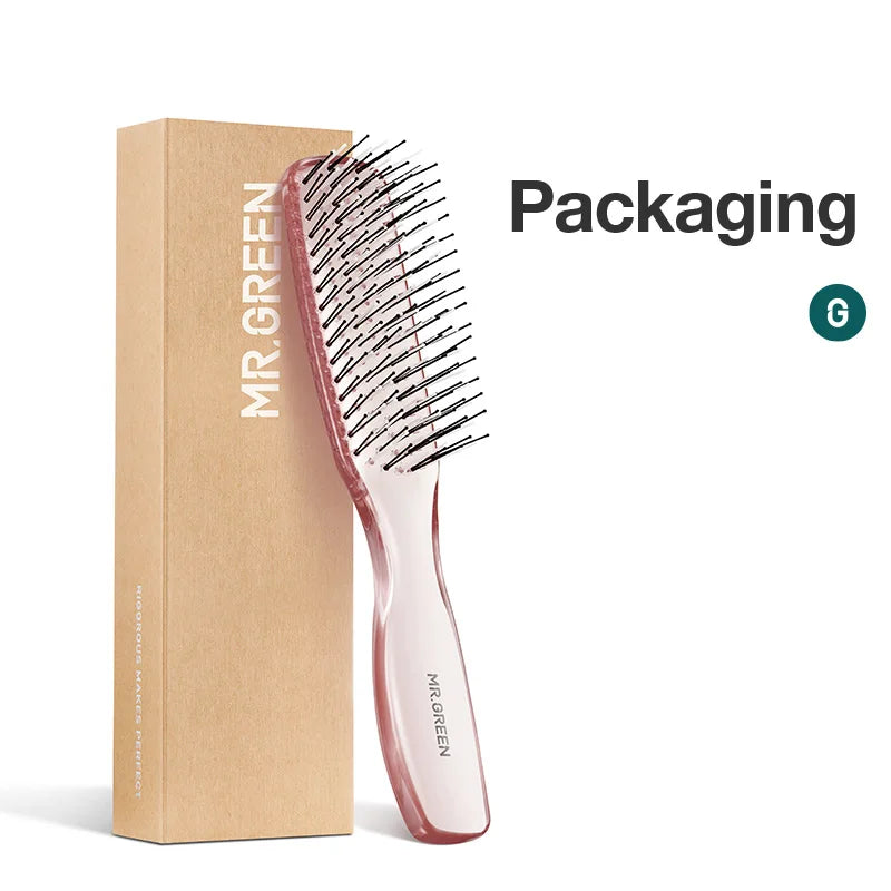 MR.GREEN Hair Brush – Scalp Massage & Volumizing Comb, Fine Tooth Detangling Tool for Long Wet & Dry Hair, Women’s Gift