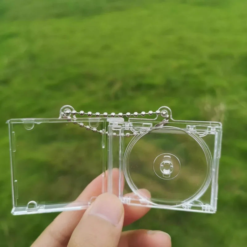 1/50pcs Clear Mini CD Case Pendant – DIY Commemorative Album Keychain & Backpack Hanging Decoration Keyrings