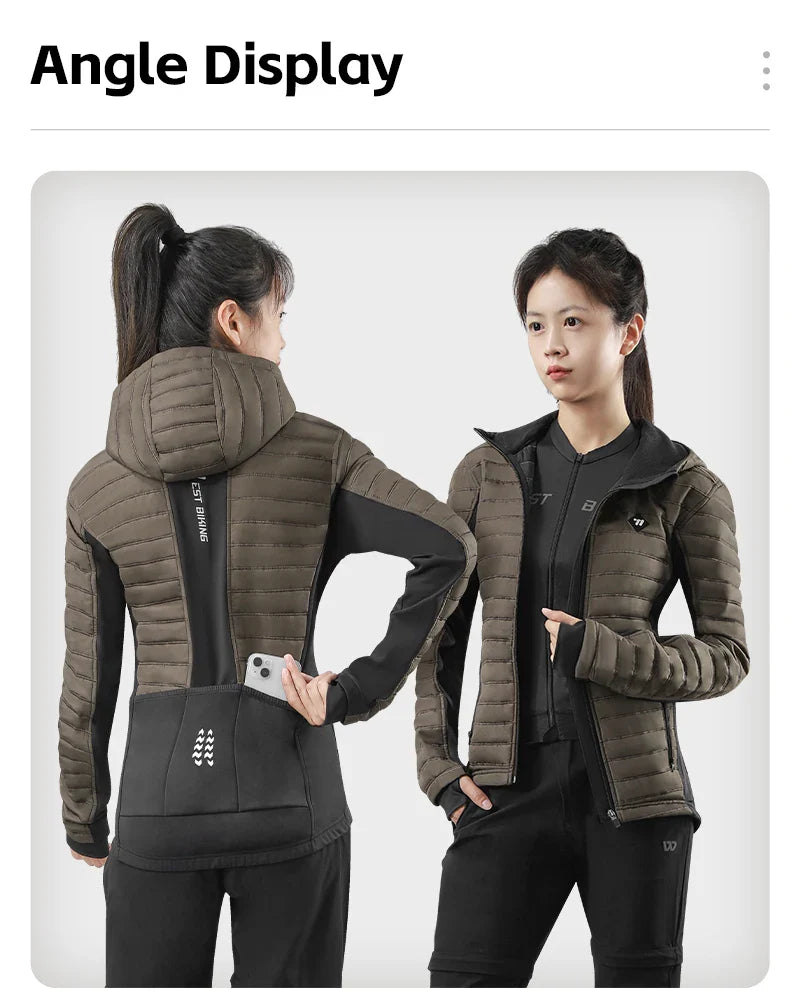 WEST BIKING Men's Winter Cycling Jacket - Thermal Fleece Windbreaker for MTB & Motorcycle, 0℃-15℃