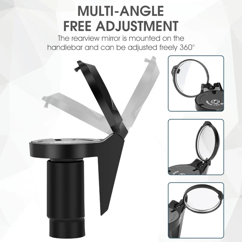WEST BIKING Adjustable Bicycle Rearview Mirror – Universal Convex Handlebar End Mirror for MTB & Road Bikes