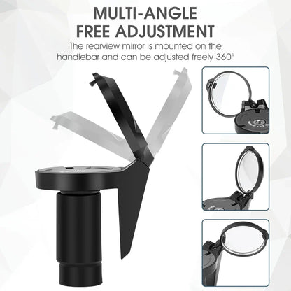 WEST BIKING Adjustable Bicycle Rearview Mirror – Universal Convex Handlebar End Mirror for MTB & Road Bikes