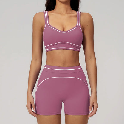 Women’s 2-Piece Fitness Yoga Set, Gym Running Tracksuit, Push-Up Sportswear Leggings, Athletic Workout Outfit