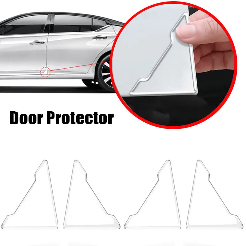 4Pcs Transparent Silicone Car Door Corner Anti-collision Covers - Anti-Scratch Stickers for Universal Door Protection Cover