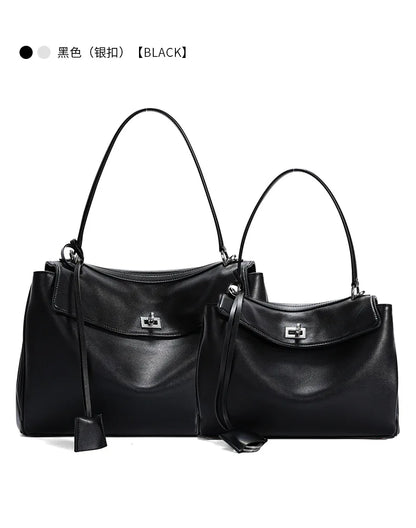 New Rodeobag Leather Kelly Bag — Women’s Large Capacity Fashion Handbag with Advanced Lock, High-End Underarm Bag