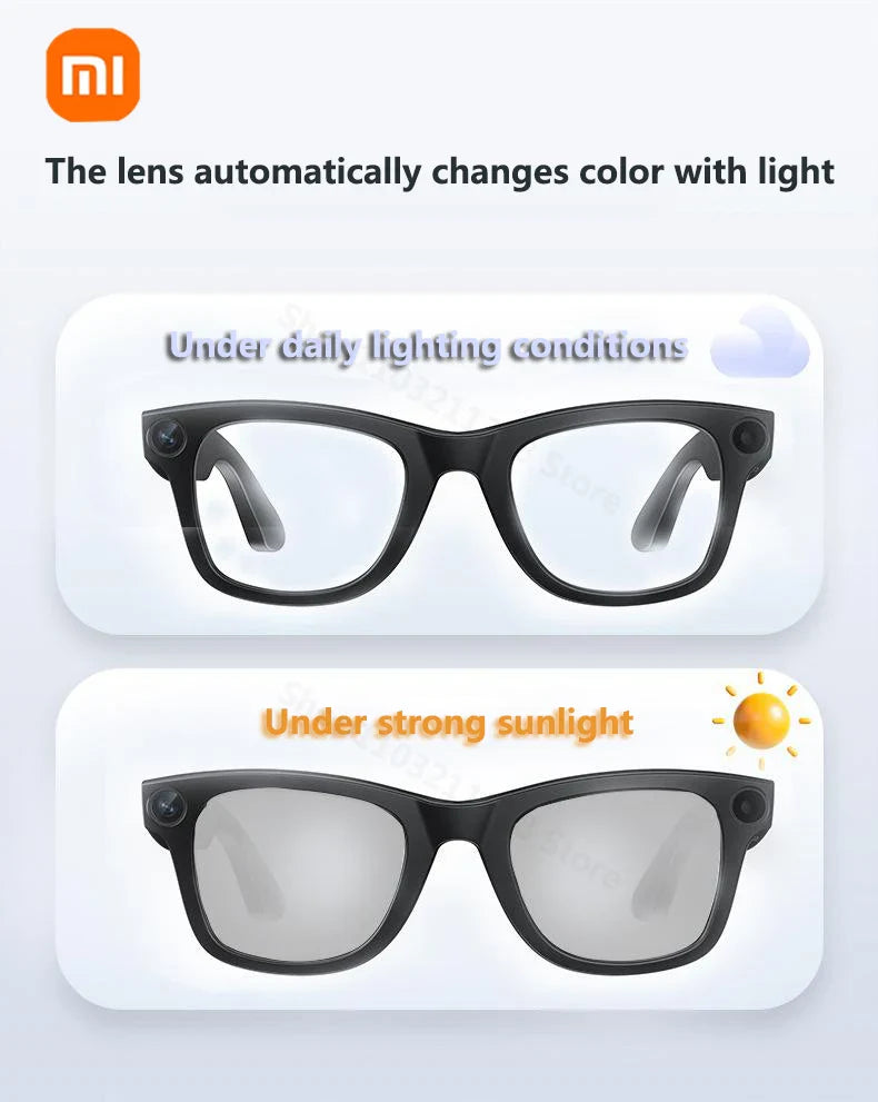 Xiaomi G300 800W Pixel Smart Glasses – AI HD Video Recording, Voice Calls, Translation, and Photochromic Lenses