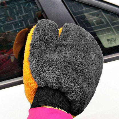 Soft Car Washing Gloves – Double-Sided Fleece Microfiber Chenille, Thickened Cleaning Glove for Car Body, Windows & Tires