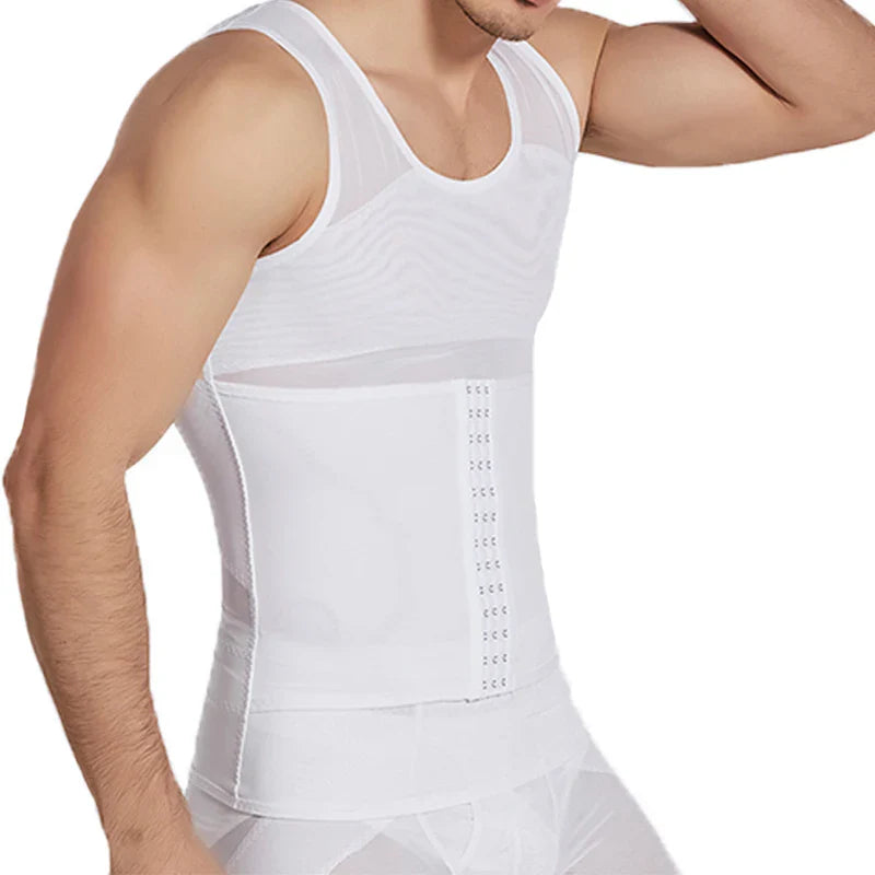 Men’s Compression Body Shaper Vest — Tummy Slimming Abdomen Sheath Corset Waist Trainer Fajas Top