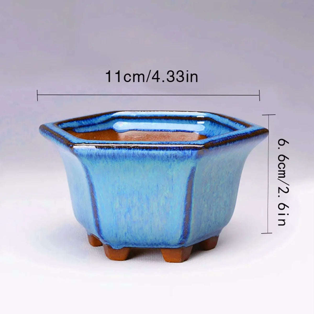 Breathable Ceramic Bonsai Pots - Stoneware Flowerpots with Drainage Holes for Garden Plants