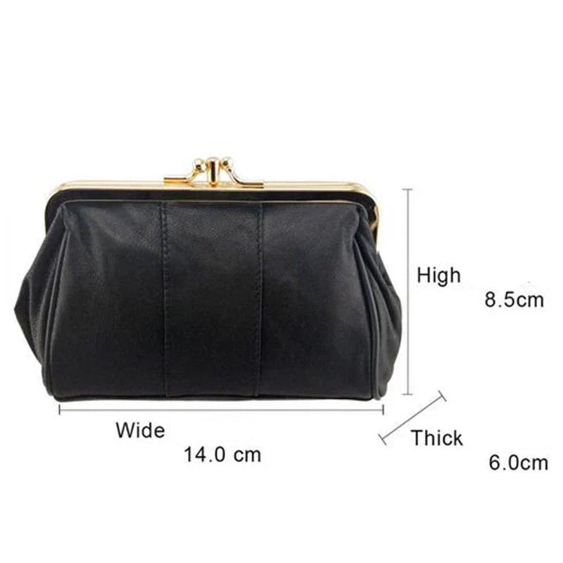 BELLO TUTTI Leather Mini Coin Purse - Women’s Small Wallet with Metal Clasp, Key Holder & Card ID Pocket