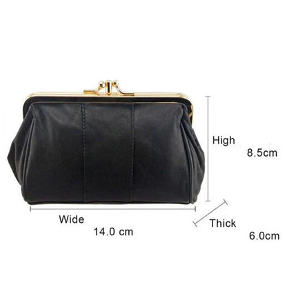 BELLO TUTTI Leather Mini Coin Purse - Women’s Small Wallet with Metal Clasp, Key Holder & Card ID Pocket