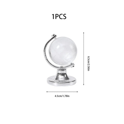 Mini Crystal Globe – Portable World Map Engraving, High Borosilicate Glass Decorative Table Art