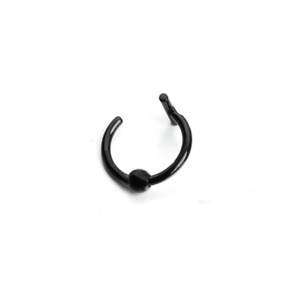 Stylish 8/10mm Punk Titanium Lip Rings Cuff - Clip-On Fake Labret Piercing for Ear, Nose, and Septum - Unisex Body Jewelry