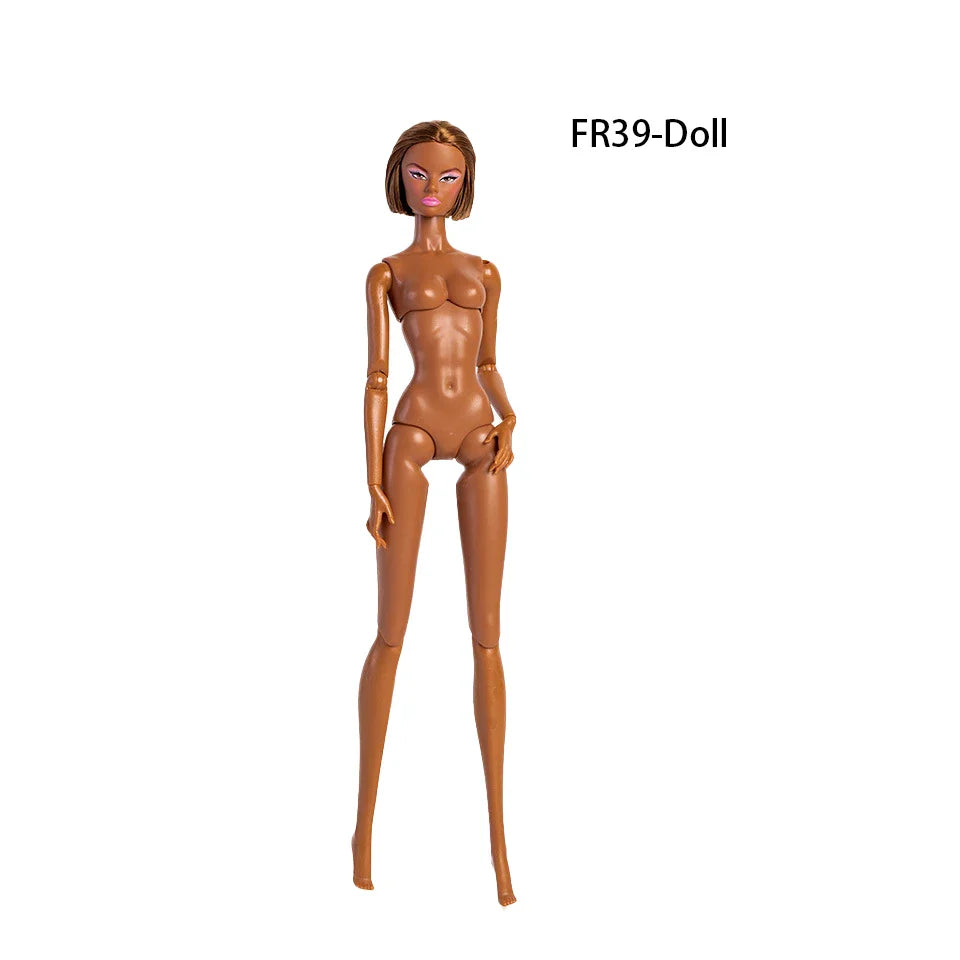 32cm European Supermodel Nude Doll – Original 1/6 Joint Figure with Multi-Color Skin and Exquisite Makeup, Full Series Collectible Toy