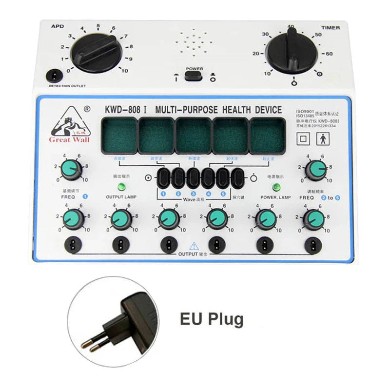 Electro Acupuncture Stimulator KWD808-I – Nerve & Muscle Therapy, 6 Waveforms, 6 Output EMS Massager
