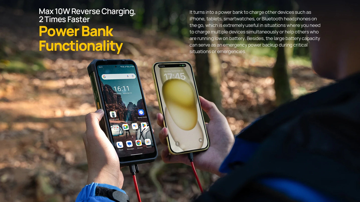 Ulefone Armor 24 Rugged Phone - 22000mAh, 24GB+256GB, 6.78" 120Hz Display, 64MP+64MP Camera, NFC, LED Light, Global Version
