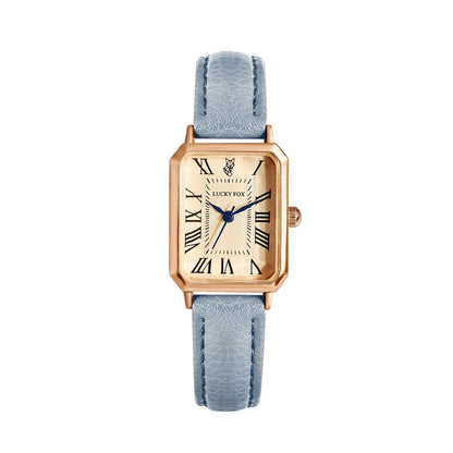 Retro Digital Square Dial Watch - Fashionable Quartz Leather Strap Wristwatch For Women Gift Casual Style
