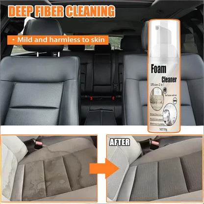 2-in-1 Foaming Car Seat Cleaner – Fast Stain Removal Fabric Cleaning Spray for Auto Seats & Upholstery, No Water Wash Needed