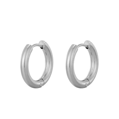 Classic Stainless Steel Hoop Earrings - Heart, Star, Oval & Geometric Punk Hip Hop Jewelry for Women & Men