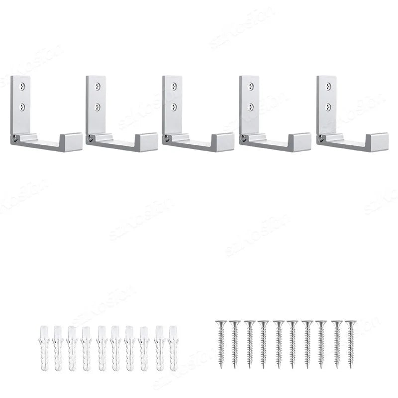 Folding Aluminum Alloy Wall Hooks – Rustproof Coat, Towel & Clothes Hanger (1/5/50 Pack)