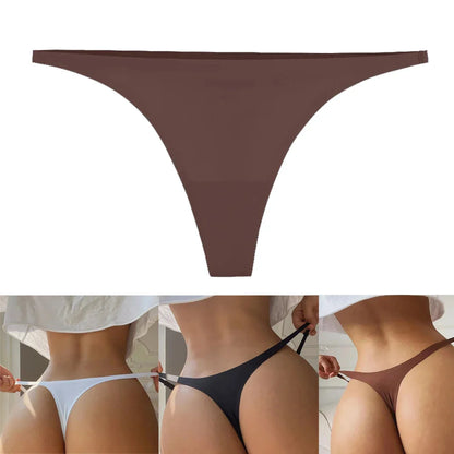 2024 Seamless Ice Silk Panties for Women – Soft, Thin Thongs, Satin Bikini String Underwear