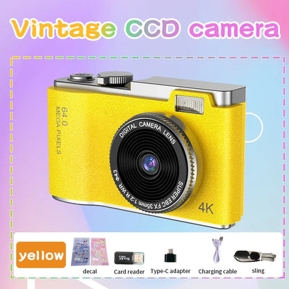 4K Digital Camera – 64MP Photography & Video Camcorder for Kids, Adults & Beginners | Rechargeable with 2.4 Inch Screen