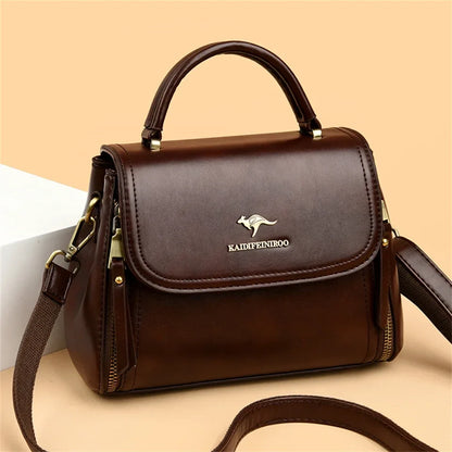 Women’s Soft Leather Top-Handle Bag – Luxury Shoulder Messenger Handbag & High-Quality Purse