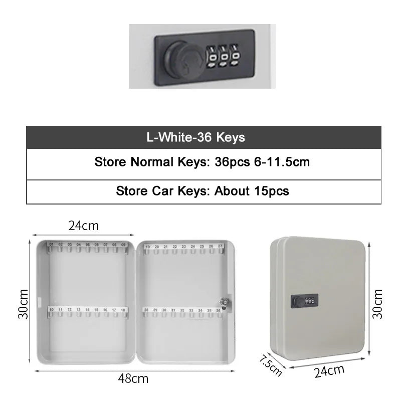 Key Safe Box – Multi-Key Storage Organizer with Password for Spare Car Keys, Home, Office, and Store Use