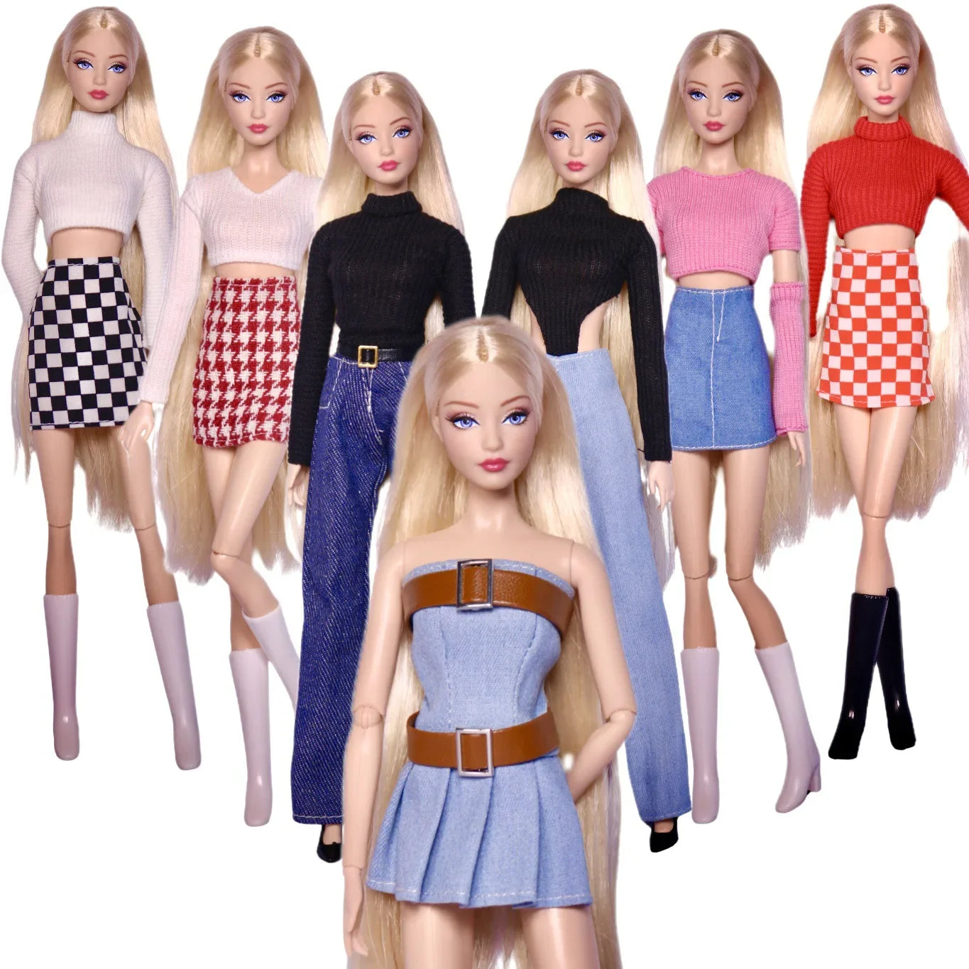 Doll Clothes for 30CM Barbie – Short Skirt, Outer Garment, Pants & Shoes Accessories