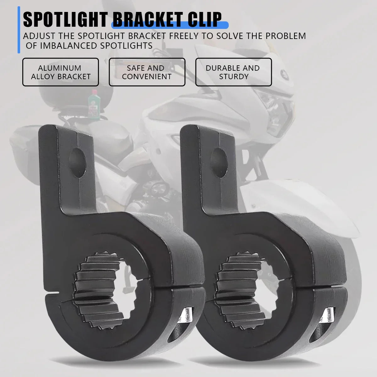 Universal Headlight Clamp Brackets Kit – 1/2pcs Tube Mount for Car, Truck, ATV & Motorcycle LED Work Lights
