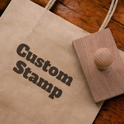 Custom Wooden Logo Stamp – Personalized Self-Inking Rubber Stamp for Wedding, Party, Packaging, Company Name & Address