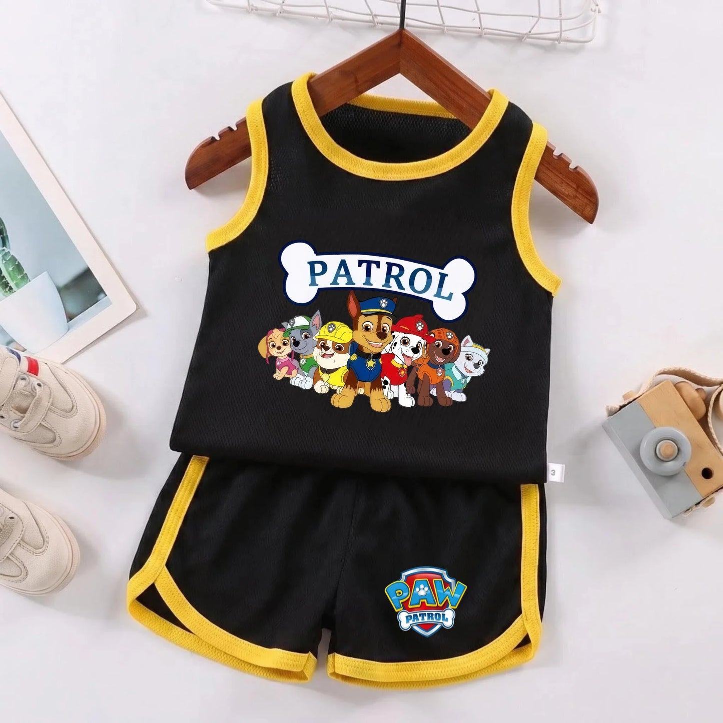 PAW Patrol Kids Soccer Jersey Set - Colorful Sleeveless Sportswear Training Outfit