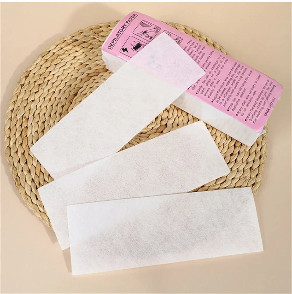20/50/100PCS Professional Hair Removal Waxing Strips – Nonwoven Fabric Depilatory Papers for Leg Hair Removal