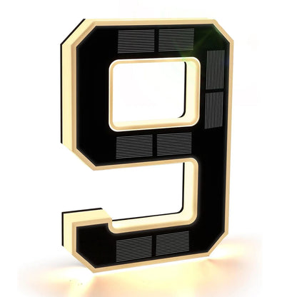 Solar House Number Light - Modern LED Address Sign with Light Sensor for Outdoor Use
