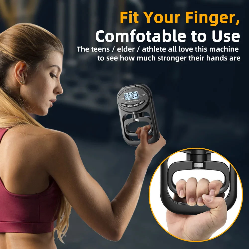 Grip Strength Tester 265Lbs/120Kg - Digital Hand Dynamometer with USB, LCD Screen & Hand Grip Strength Meter