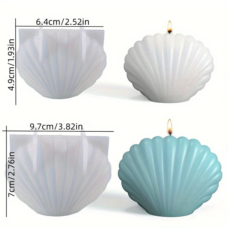 3D Shell Silicone Mold – Scented Candle, Aromatherapy Wax & Clay Crafts DIY Mold