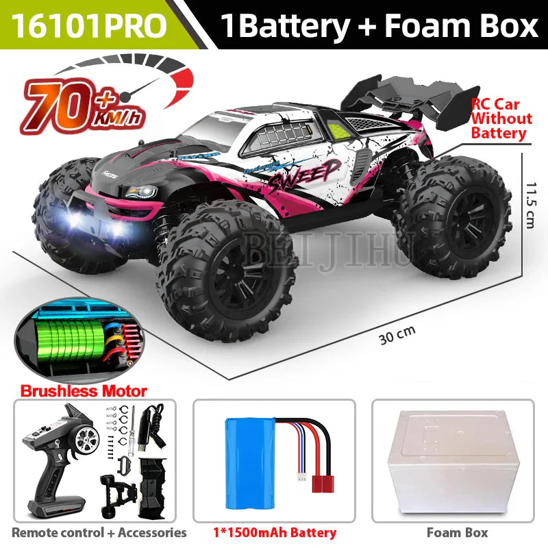 1:14 95KM/H Brushless RC Car – Professional 4WD Electric High-Speed Off-Road Drift Toy for Kids, VS WLtoys 144010