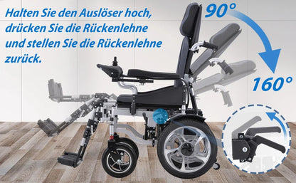 Electric Wheelchair for Adults — Folding Power Wheelchair with Large Support, Lightweight & Portable for Seniors