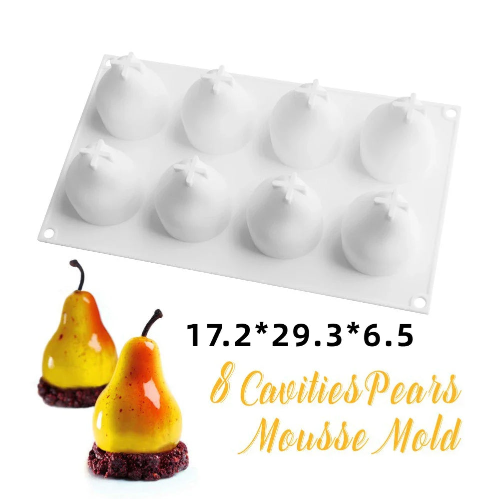Fruit & Heart Silicone Cake Mold — Geometry Chocolate, Ice Cube, Biscuit & Jelly DIY Baking Set for Pudding & Birthday Gifts