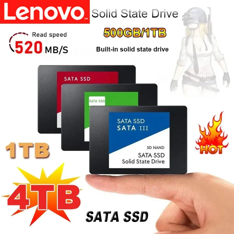 Lenovo SATA Internal SSD High Speed Solid State Drive – 500GB / 1TB / 2TB / 4TB Laptop & Notebook Storage Upgrade SSD